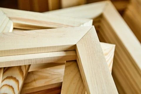 Wooden stretcher bar frames. Subframes for gallery wrapped canvas Stock Photos