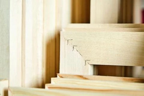 Wooden stretcher bar frames. Subframes for gallery wrapped canvas Stock Photos