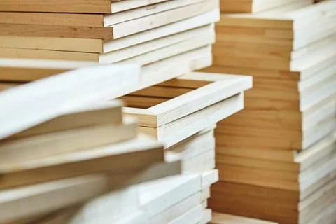 Wooden stretcher bar frames. Subframes for gallery wrapped canvas Stock Photos