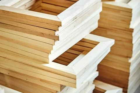 Wooden stretcher bar frames. Subframes for gallery wrapped canvas. Stock Photos