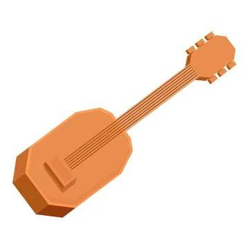 Wooden string instrument lying isolated on white background Stock Illustration