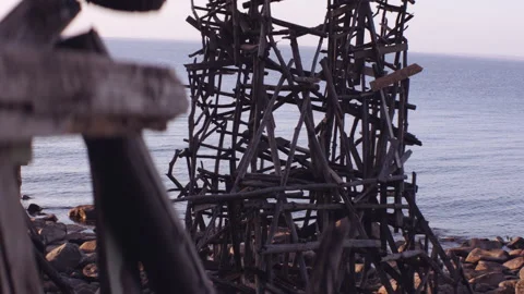 Wooden Structure At Beach Video stock 201325068