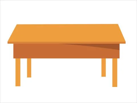 Wooden study table vector Stock Illustration