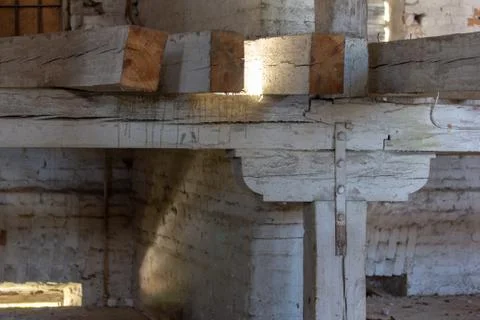 Wooden support structure close-up Stock Photos