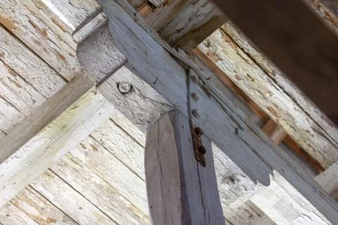 Wooden support structure close-up Stock Photos