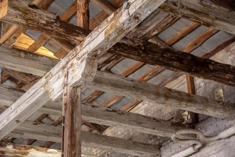 Wooden support structure close-up Stock Photos