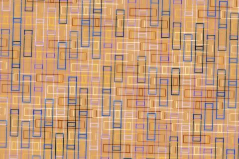 Wooden surface with colorful rectangular patterns and lines Stock Illustration