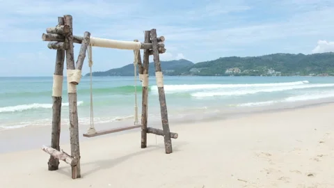Wooden swing Stock Footage 153613918