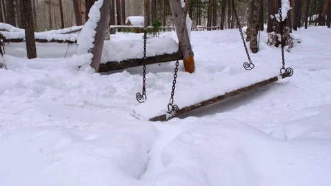 Wooden swing. Stock Footage 170833055