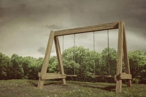 Wooden swing Stock Illustration