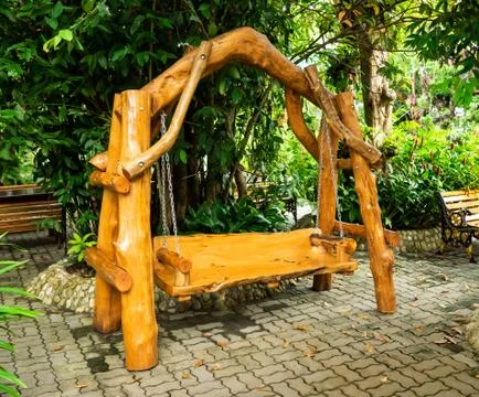 Wooden swing Stock Photos