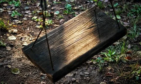 A wooden swing Foto stock