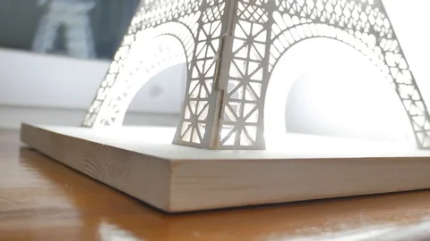 Wooden symbol of eiffel tower model Video stock 118166526