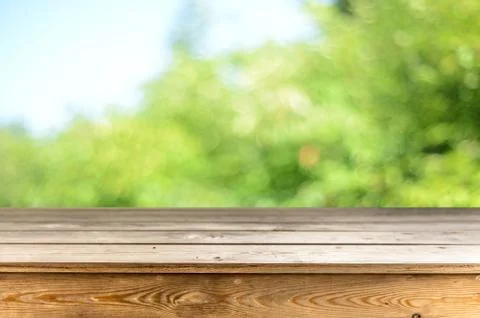 Wooden table background Stock Photos