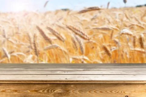 Wooden table background Stock Photos