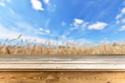 Wooden table background Stock Photos