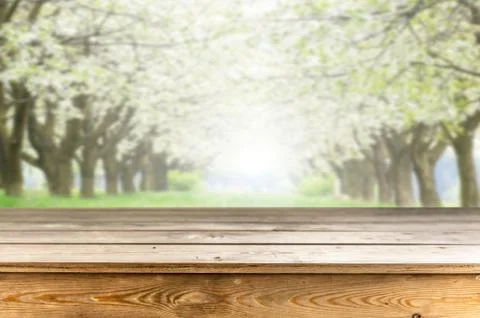 Wooden table background Stock Photos
