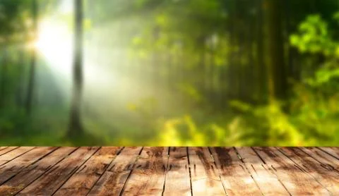 Wooden table background Stock Photos