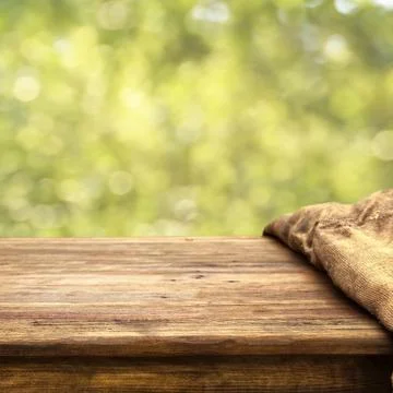 Wooden table background Stock Photos
