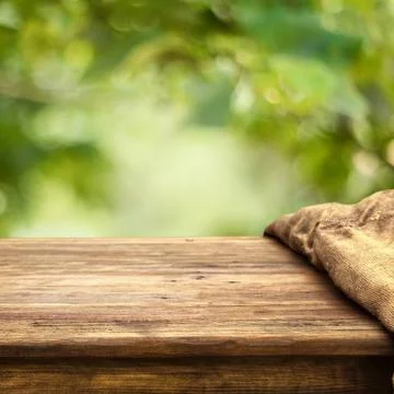 Wooden table background Stock Photos