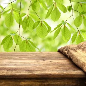 Wooden table background Stock Photos