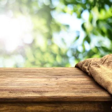 Wooden table background Stock Photos