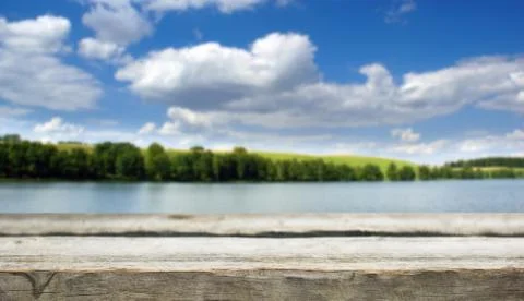 Wooden table background Stock Photos