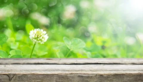 Wooden table background Stock Photos