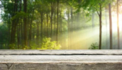 Wooden table background Stock Photos