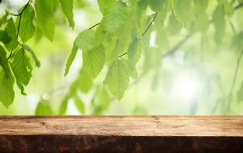 Wooden table background Stock Photos