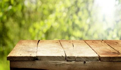 Wooden table background Stock Photos