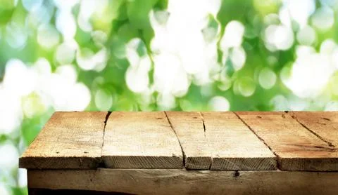 Wooden table background Stock Photos