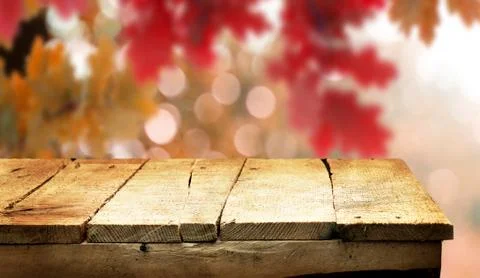 Wooden table background Stock Photos