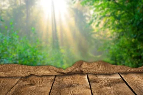 Wooden table background Stock Photos