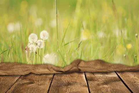 Wooden table background Stock Photos