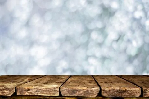 Wooden table background Stock Photos