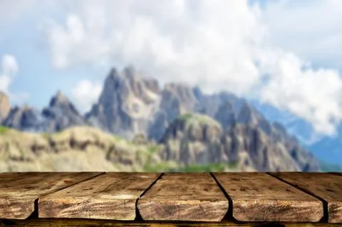 Wooden table background Stock Photos