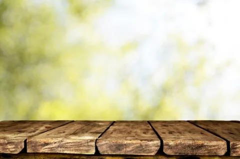 Wooden table background Stock Photos