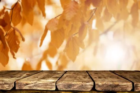 Wooden table background Stock Photos