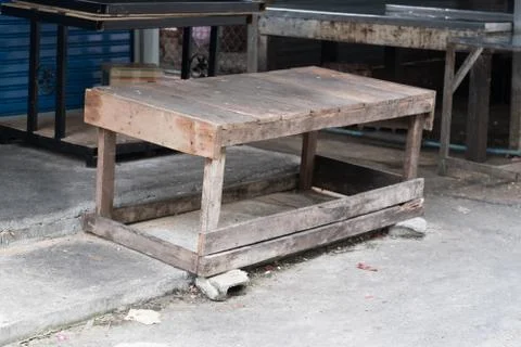 Wooden table box Foto stock