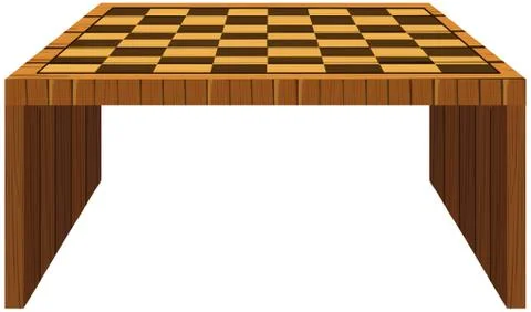 Wooden table with checker pattern on top Stock Illustration