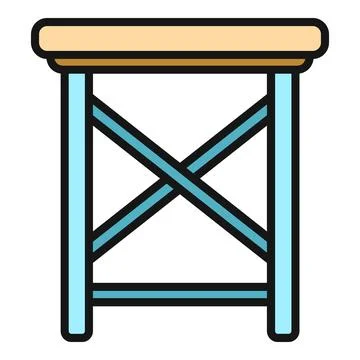 Wooden table in flat design style on white background 스톡 일러스트