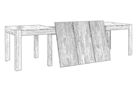 Wooden table with folded top panels isolated on white 스톡 일러스트