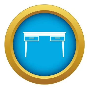 Wooden table icon blue vector isolated Stock Illustration
