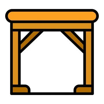 Wooden table icon vector flat Stock Illustration