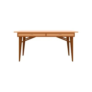 Wooden table, interior design element vector Illustration on a white background Stock Illustration