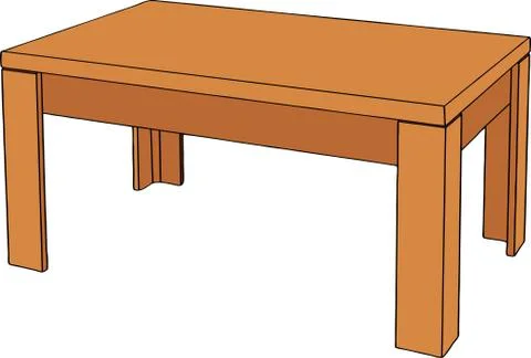 Wooden table isolated on white background Illustrazione stock