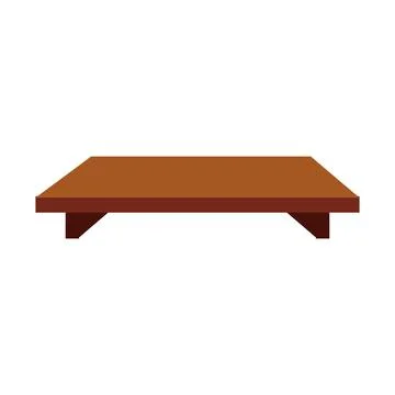 Wooden table isolated on white background. Flat design. Vector illustration Stock Illustration