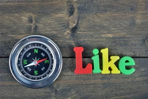 Like on wooden table 스톡 사진