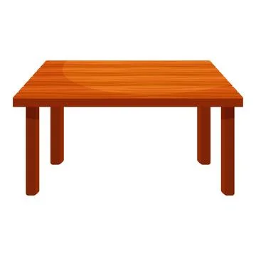 Wooden table standing on a white background Stock Illustration